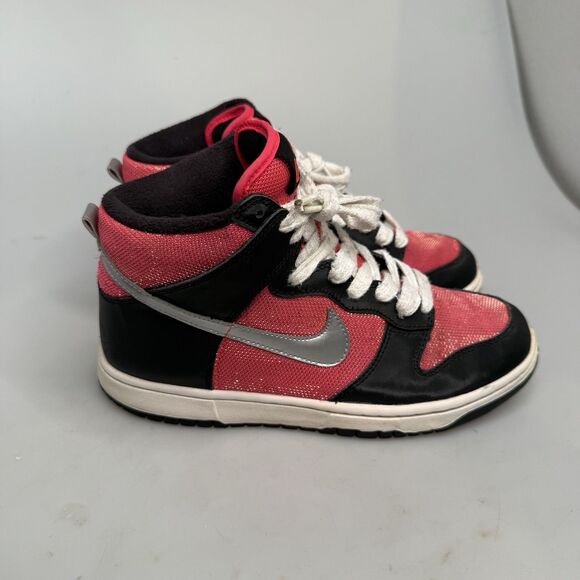 Nike 6.0 Dunk High Women’s 8.5 2011 Black Satin Hot Pink Black - Picture 7 of 16